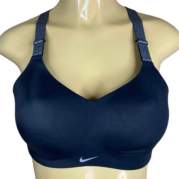 Nike Studio Training Sports Bra Dri-Fit Strappy Back Black Gray SZ Small - Picture 2 of 9